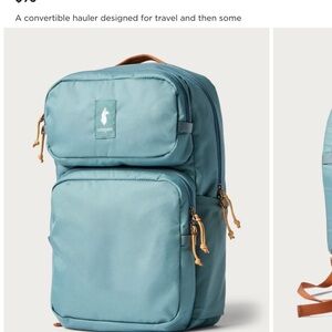 Cotopaxi Teal Travel Backpack